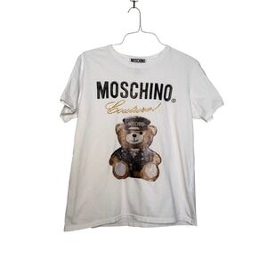 Moschino Couture Teddy Bear Print T Shirt Mens XL White Cotton